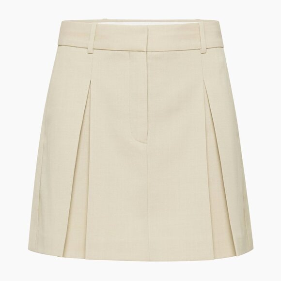 NWT Aritzia Bellcast Pleated Mini Skirt CITY WOOL LINED - Picture 1 of 12